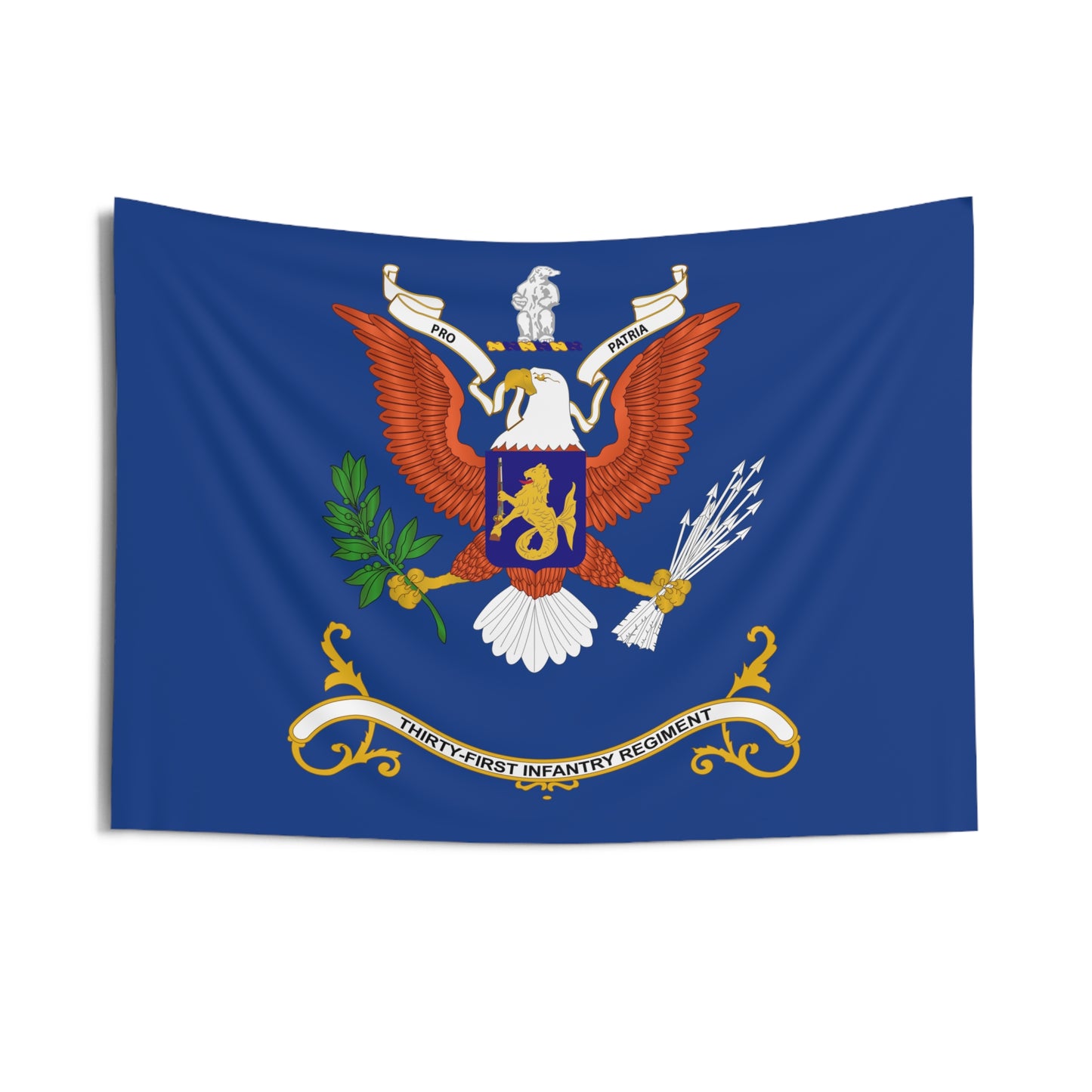 Indoor Wall Tapestries - 31st Infantry Regiment - Pro Patria - Regimental Colors Tapestry