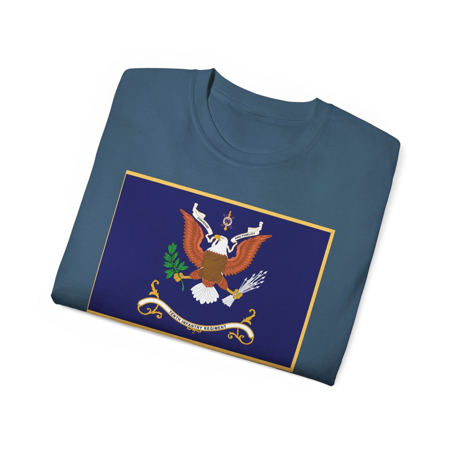 Unisex Ultra Cotton Tee - Regimental Colors - 10th Infantry Regiment X 300