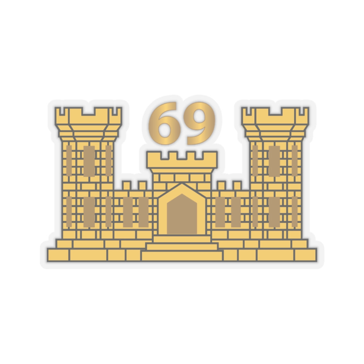 Kiss-Cut Stickers - Army - 69th Engineer Battalion - ENG Branch wo Txt X 300