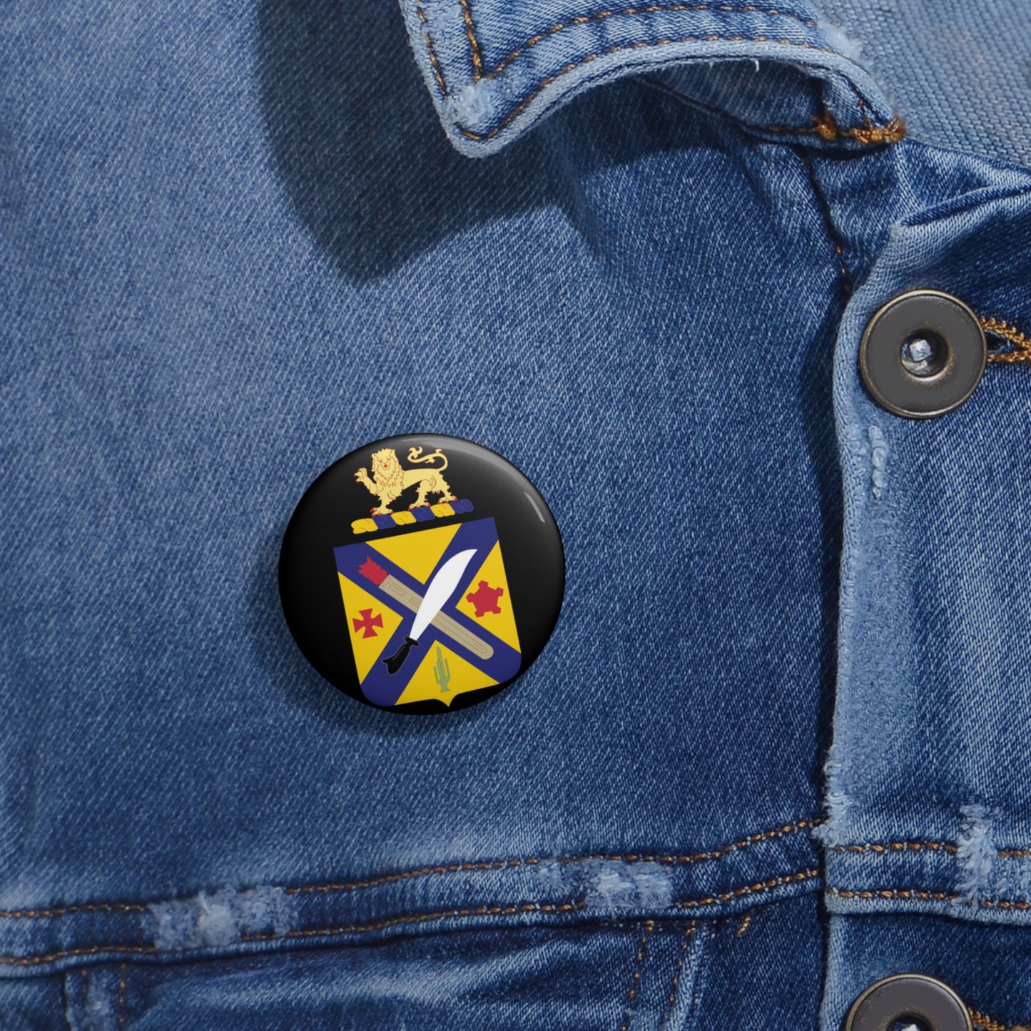 Custom Pin Buttons - COA - 2nd Infantry Regiment