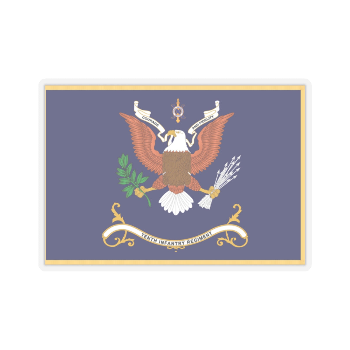 Kiss-Cut Stickers - Regimental Colors - 10th Infantry Regiment X 300