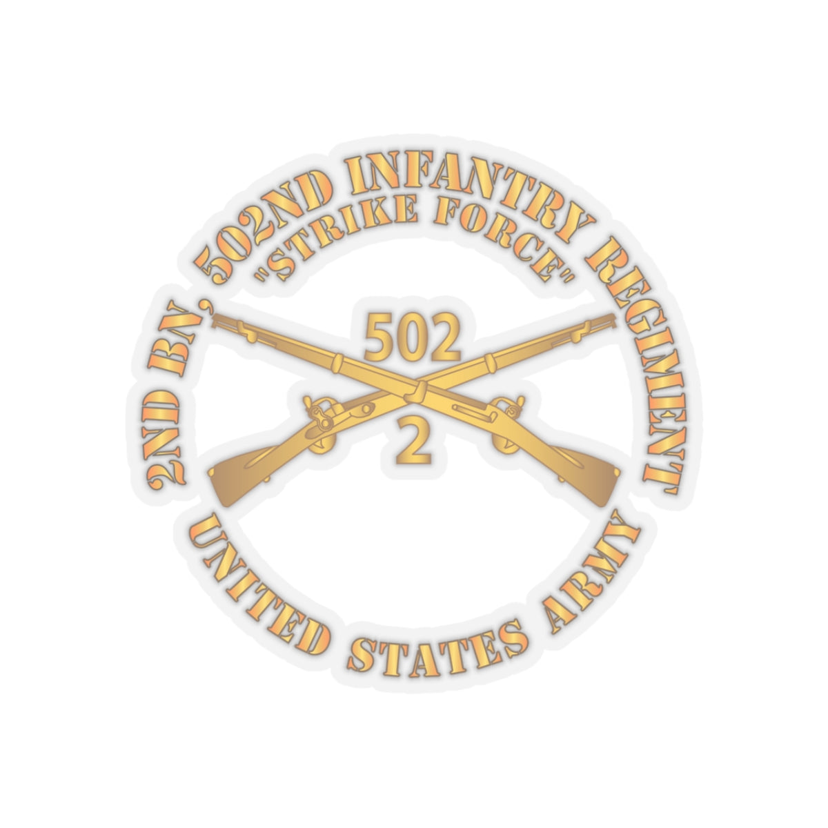 Kiss-Cut Stickers - Army - 2nd Bn 502nd Infantry Regt - Strike Force - Infantry Br