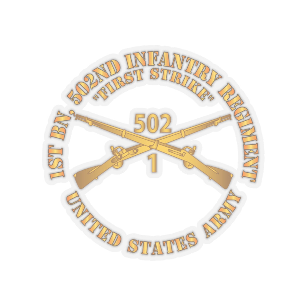 Kiss-Cut Stickers - Army - 1st Bn 502nd Infantry Regt - First Strike - Infantry Br