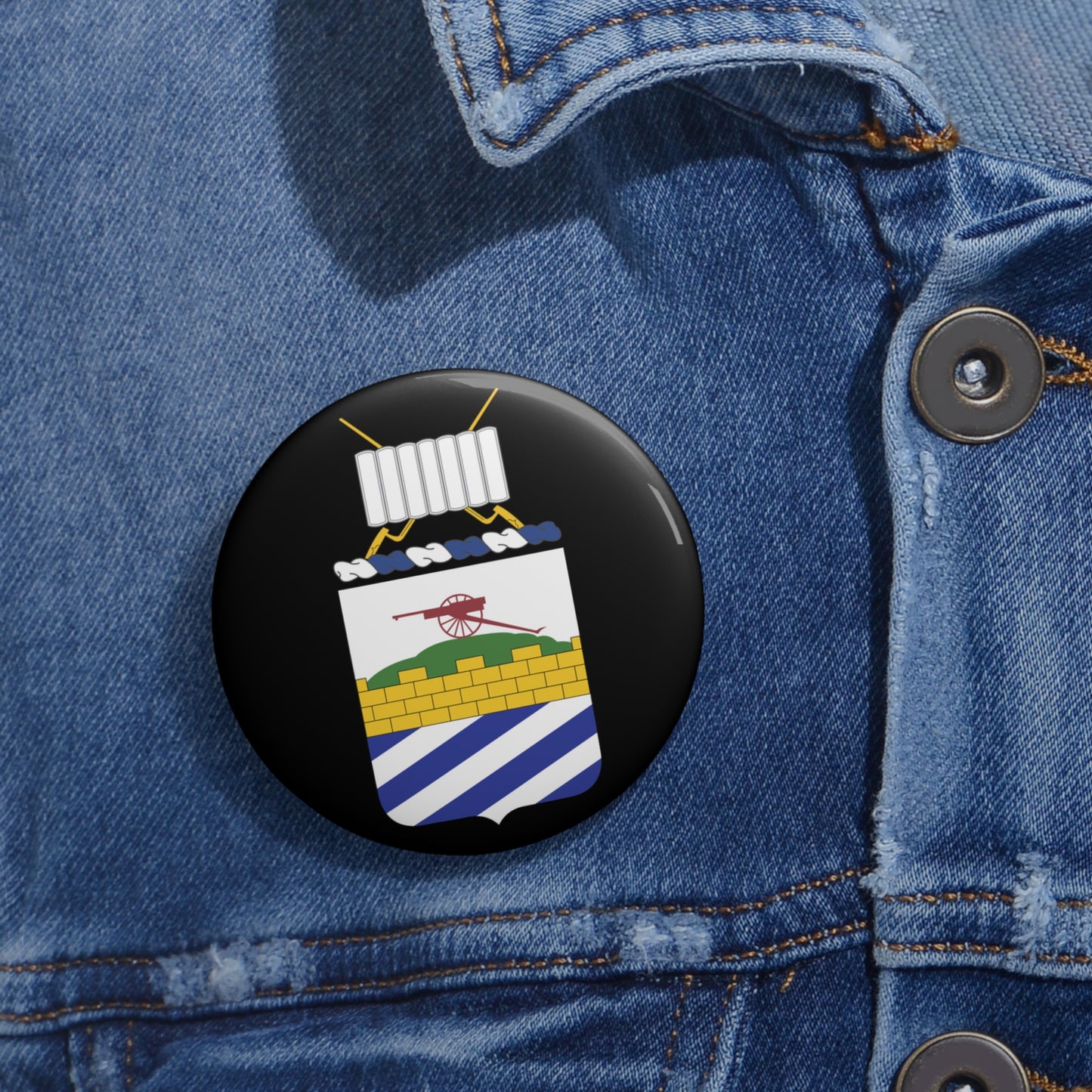 Custom Pin Buttons - COA - 7th Infantry Regiment