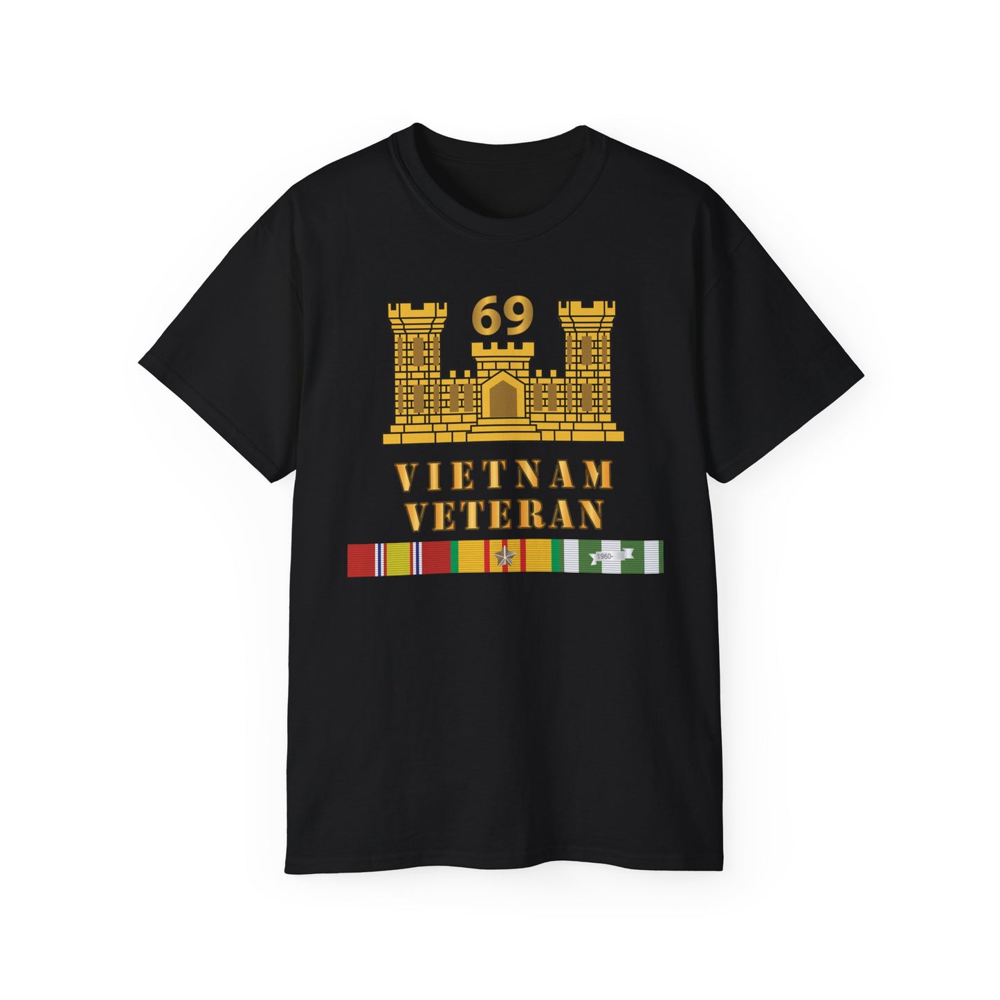 Unisex Ultra Cotton Tee - Army - 69th Engineer Battalion - ENG Branch - Vietnam Vet w VN SVC X 300