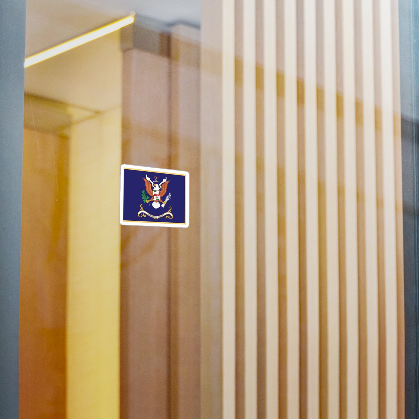 Kiss-Cut Vinyl Decals - Army - Regimental Colors - 5th Infantry Regiment - I'LL TRY, SIR - Flag w Fringe X 300