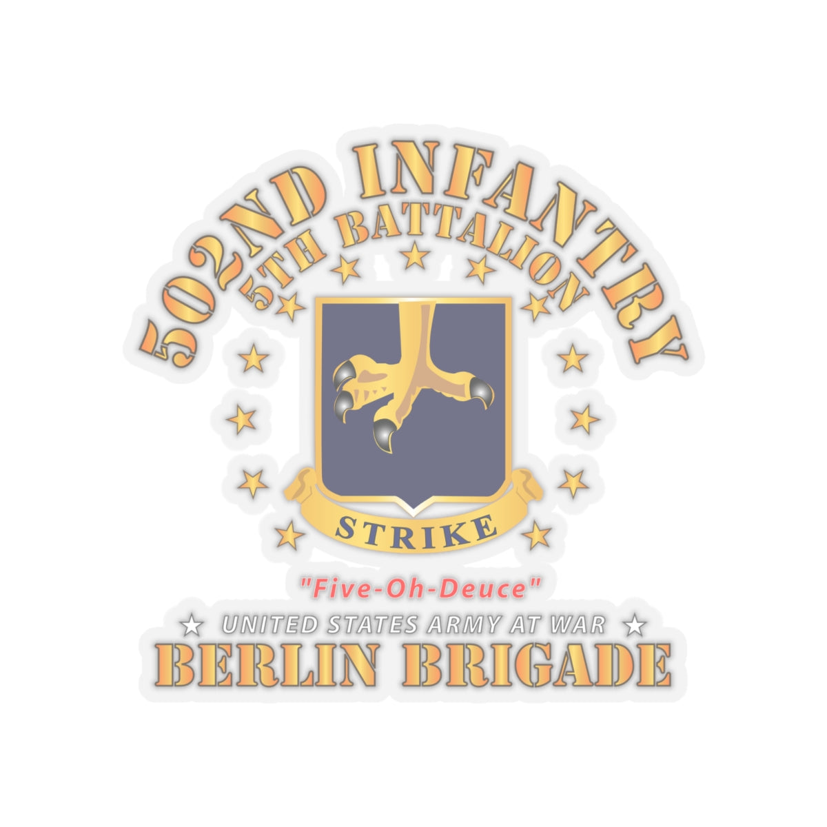 Kiss-Cut Stickers - Army - 5th Battalion 502nd Infantry - Berlin Brigade X 300