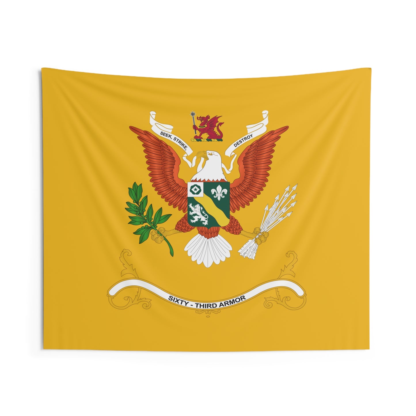 Indoor Wall Tapestries - 63rd Armor - Regimental Colors Tapestry