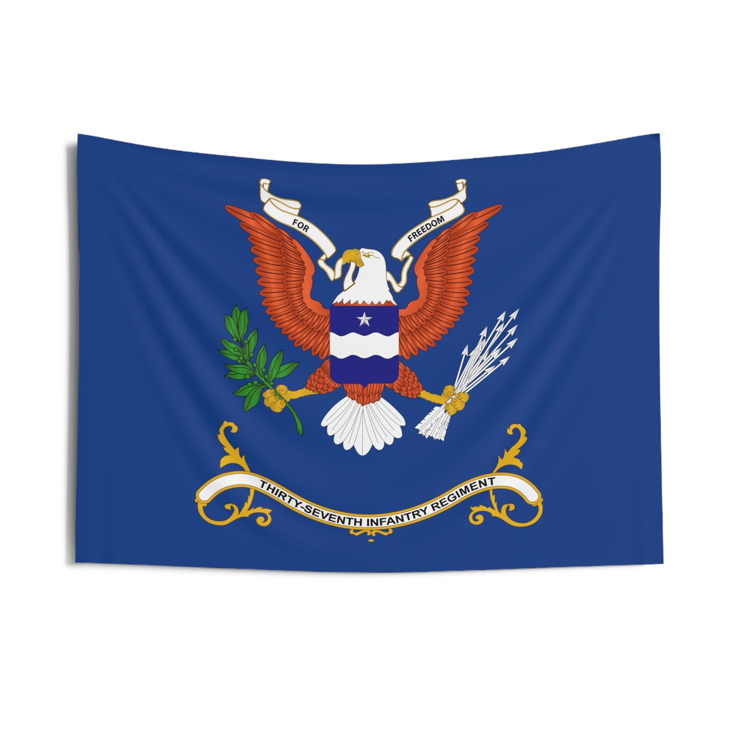 Indoor Wall Tapestries - 37th Infantry Regiment - For Freedom - Regimental Colors Tapestry