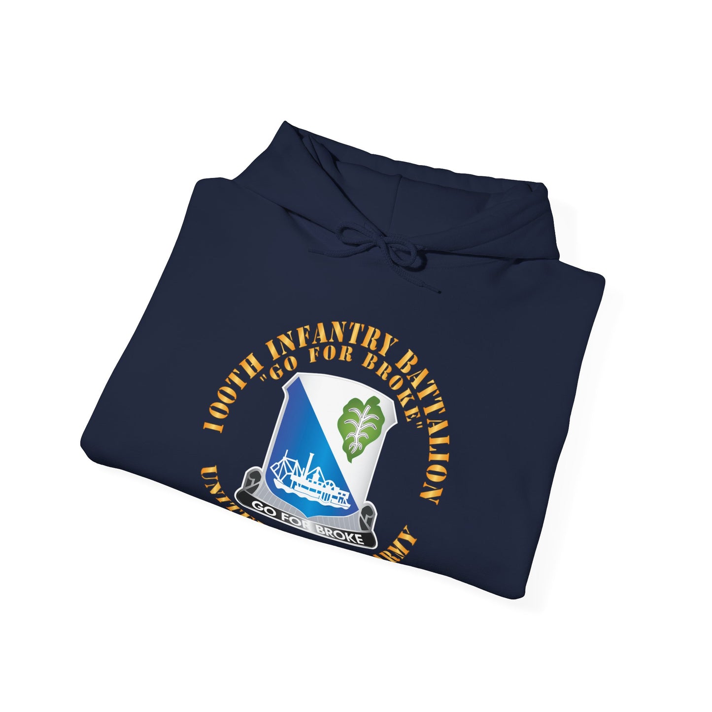 Unisex Heavy Blend™ Hooded Sweatshirt - Army - 100th Infantry Battalion - DUI - Go for Broke X 300