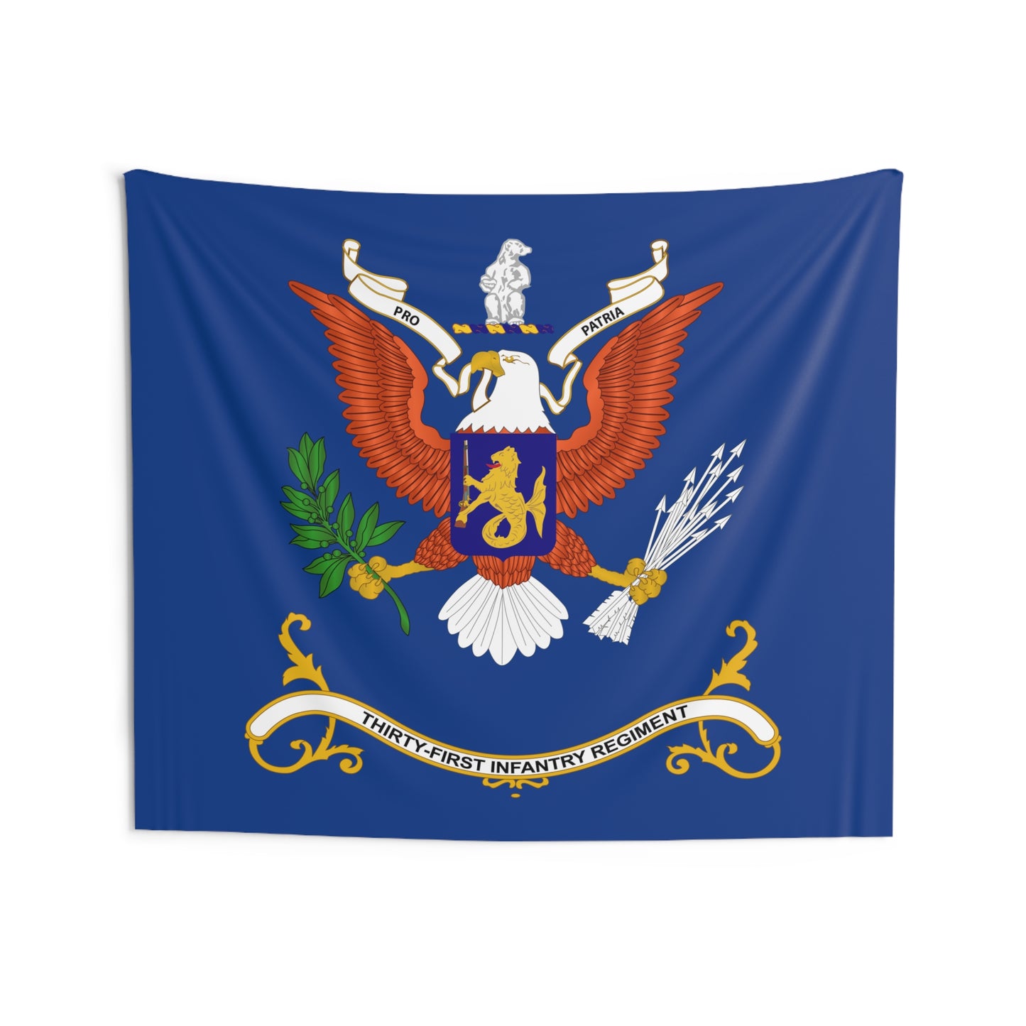 Indoor Wall Tapestries - 31st Infantry Regiment - Pro Patria - Regimental Colors Tapestry