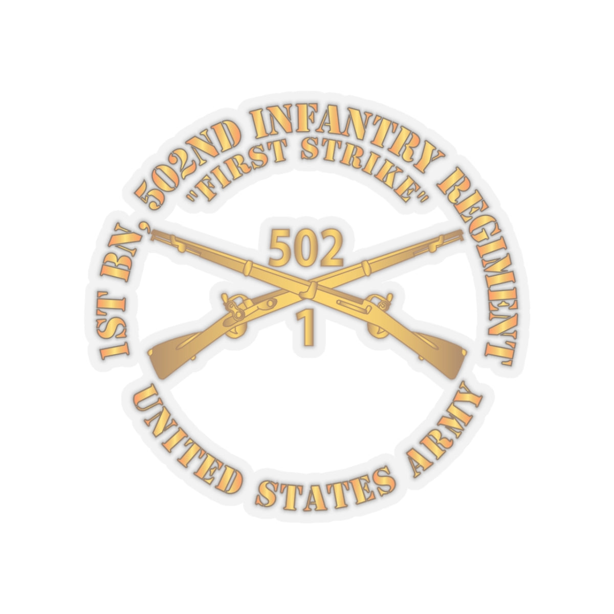 Kiss-Cut Stickers - Army - 1st Bn 502nd Infantry Regt - First Strike - Infantry Br