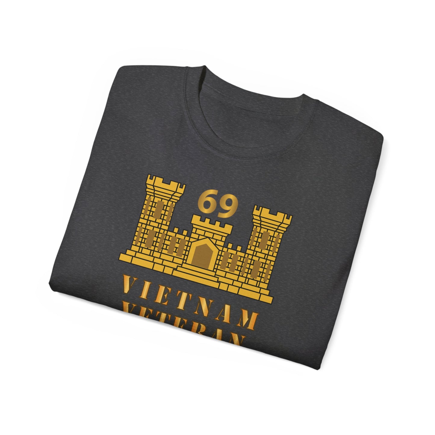 Unisex Ultra Cotton Tee - Army - 69th Engineer Battalion - ENG Branch - Vietnam Vet w VN SVC X 300