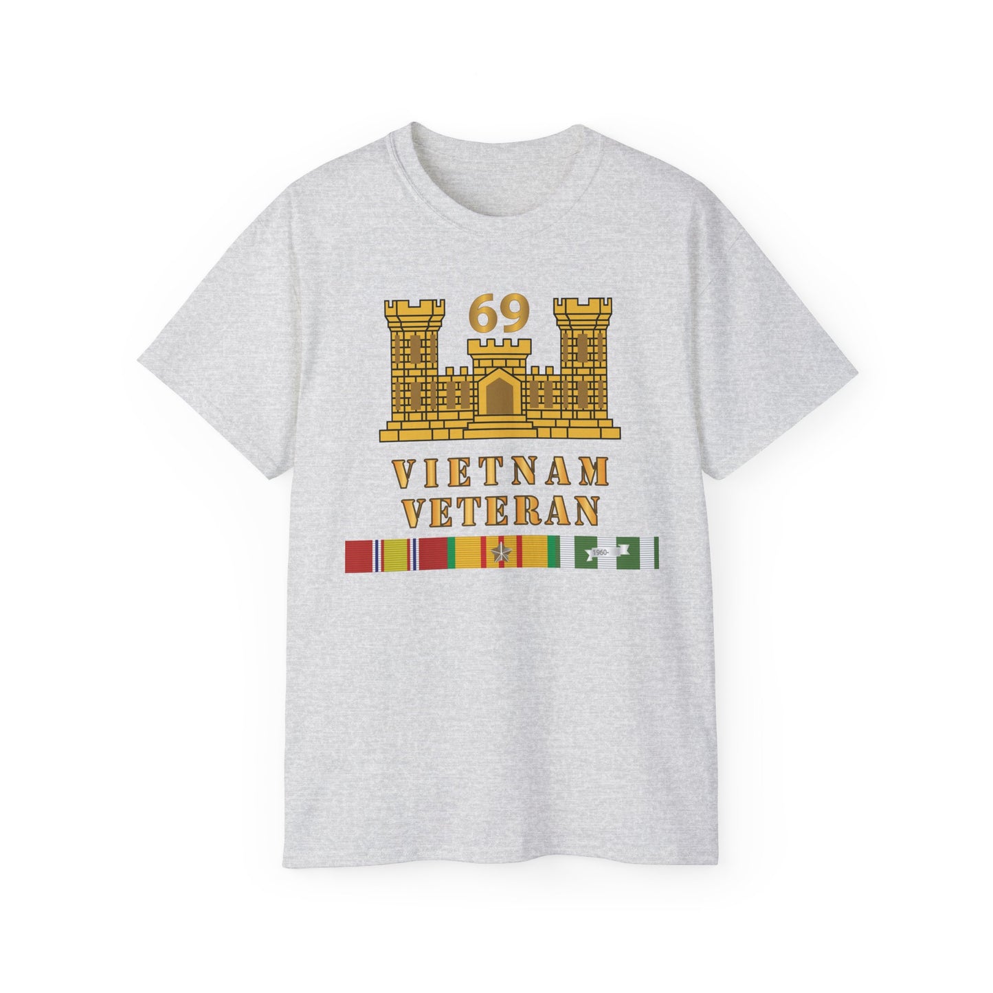Unisex Ultra Cotton Tee - Army - 69th Engineer Battalion - ENG Branch - Vietnam Vet w VN SVC X 300