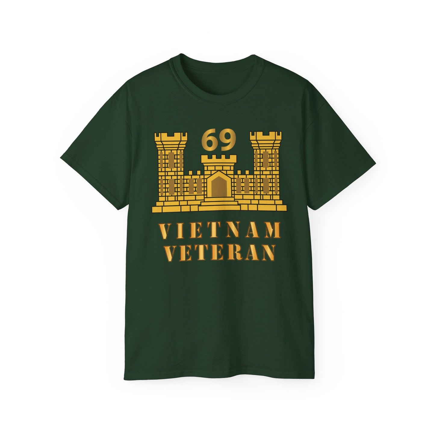 Unisex Ultra Cotton Tee - Army - 69th Engineer Battalion - ENG Branch - Vietnam Veteran X 300
