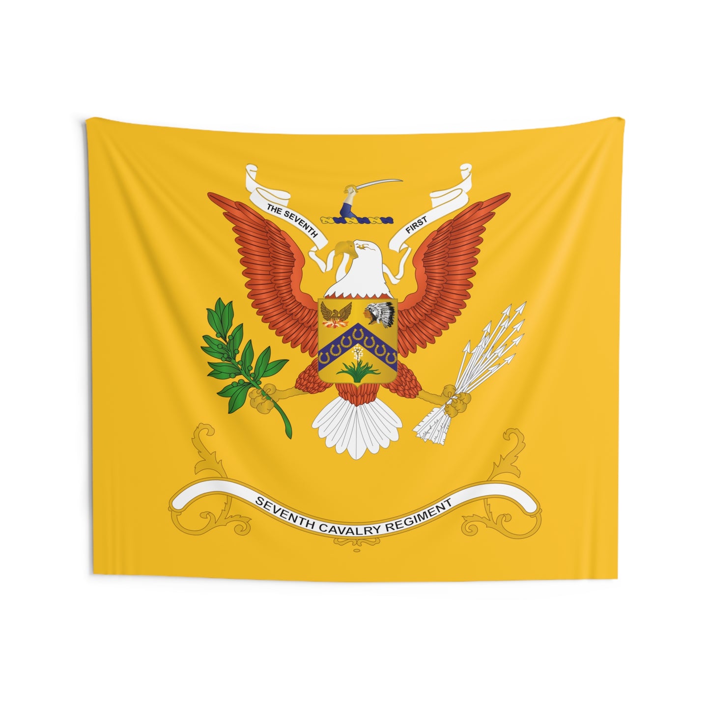 Indoor Wall Tapestries - 7th Cavalry Regiment - Seventh First - Regimental Colors Tapestry