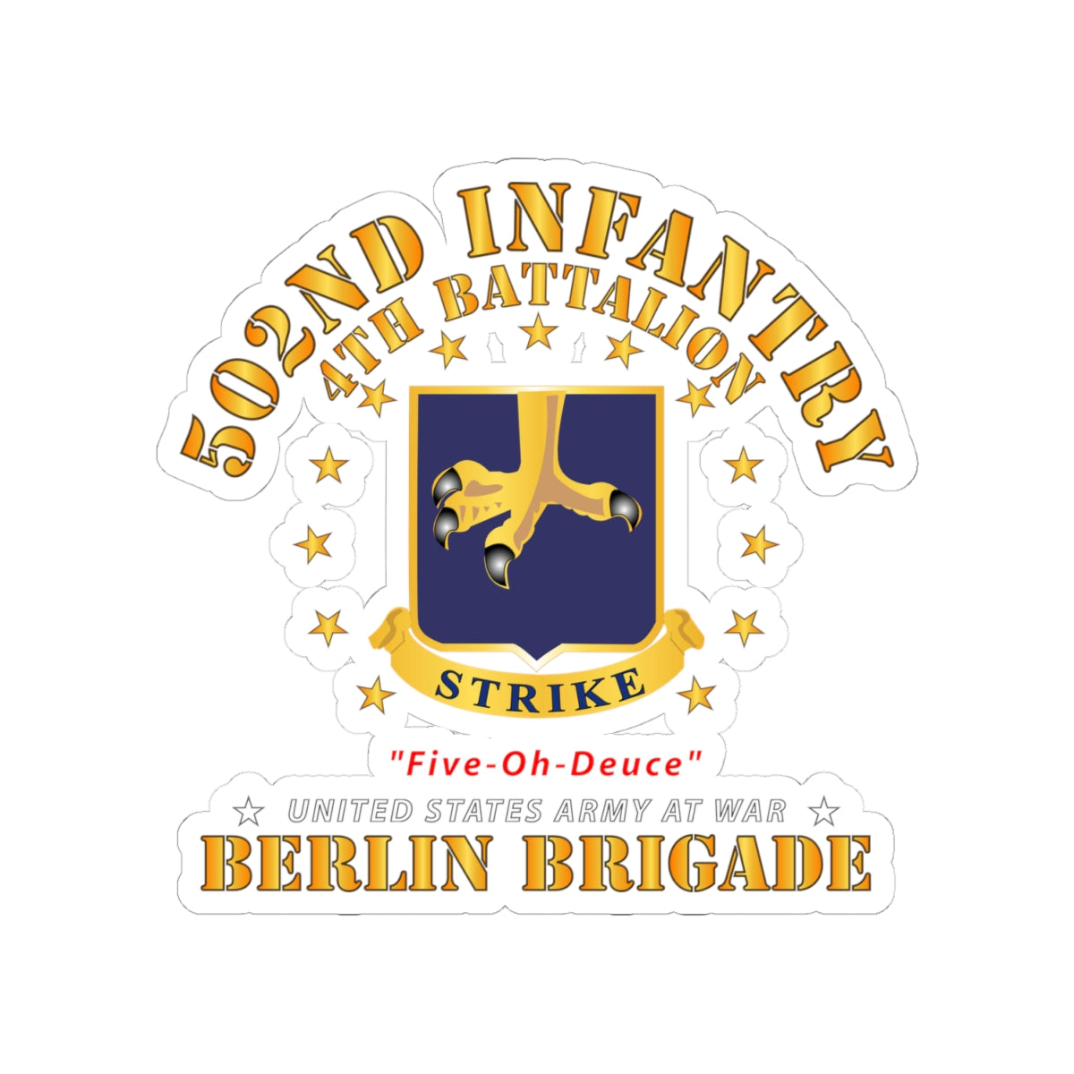 Kiss-Cut Stickers - Army - 4th Battalion 502nd Infantry - Berlin Brigade X 300