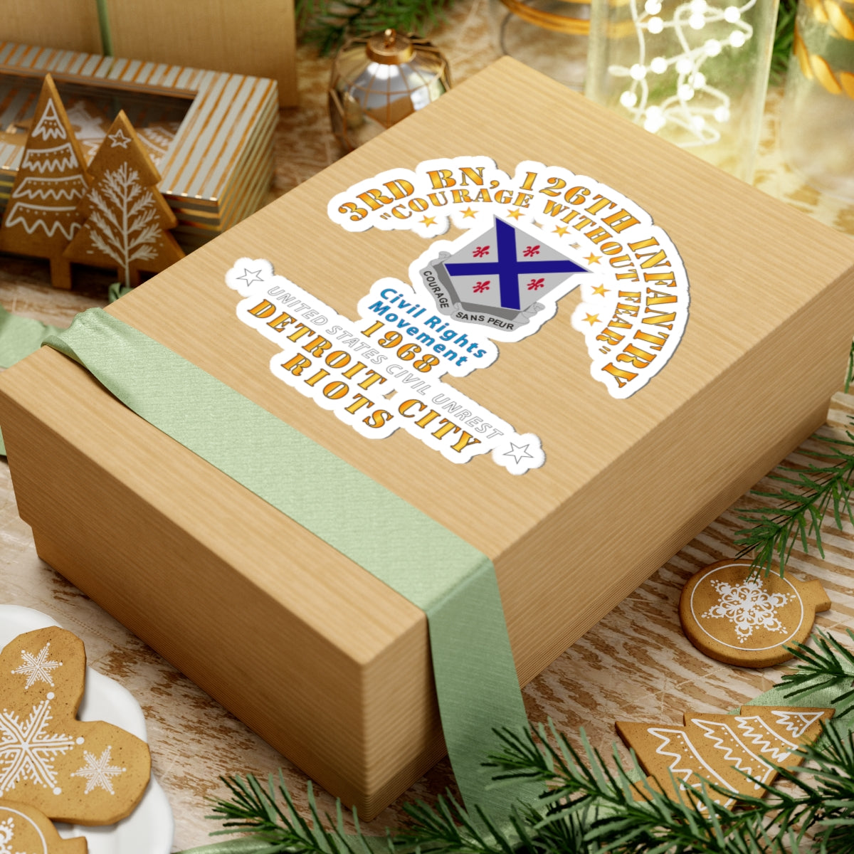 Kiss-Cut Stickers - Army - 3rd Bn 126th Infantry Detroit City Riots 1968 - Civil Rights Movement