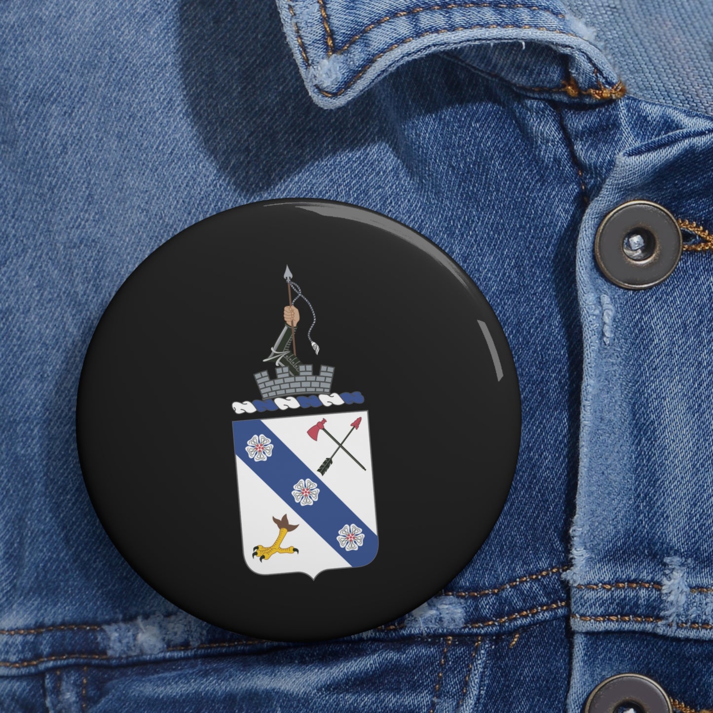 Custom Pin Buttons - COA - 8th Infantry Regiment