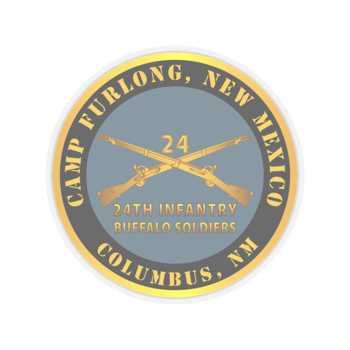 Kiss-Cut Stickers - Army - Camp Furlong NM - Columbus NM w 24th Infantry Branch Buffalo Soldiers