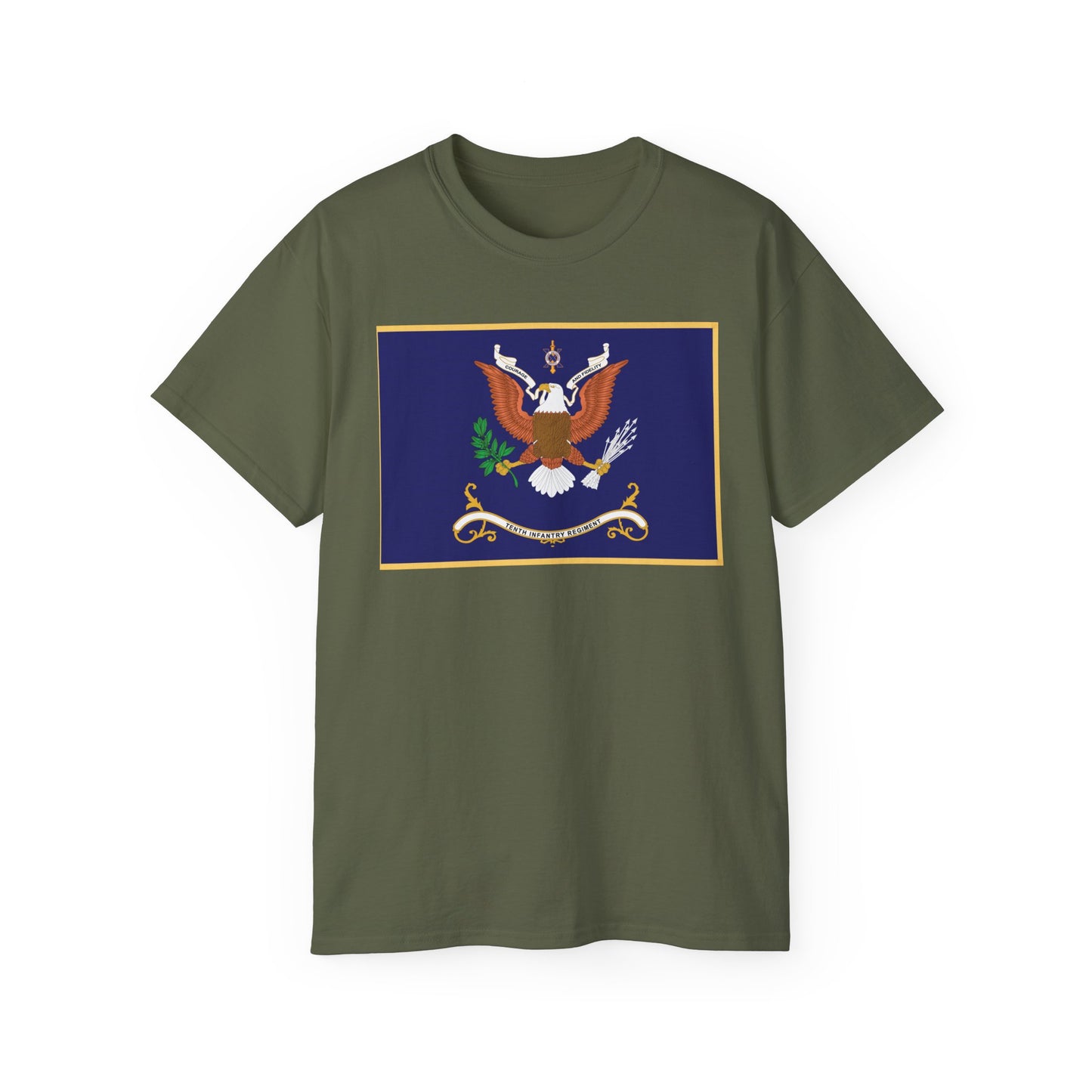 Unisex Ultra Cotton Tee - Regimental Colors - 10th Infantry Regiment X 300
