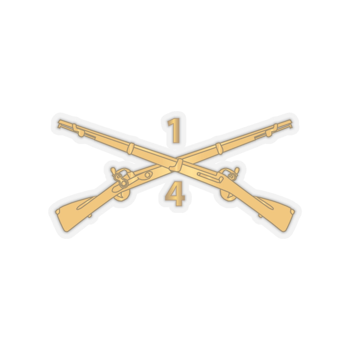Kiss-Cut Stickers - Army - 4th Battalion, 1st Infantry Regiment Branch - wo Txt X 300