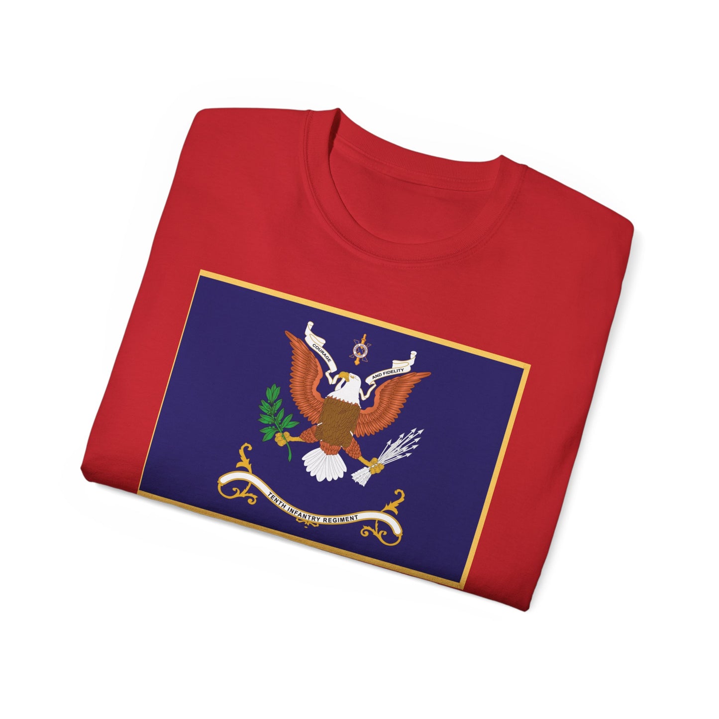 Unisex Ultra Cotton Tee - Regimental Colors - 10th Infantry Regiment X 300