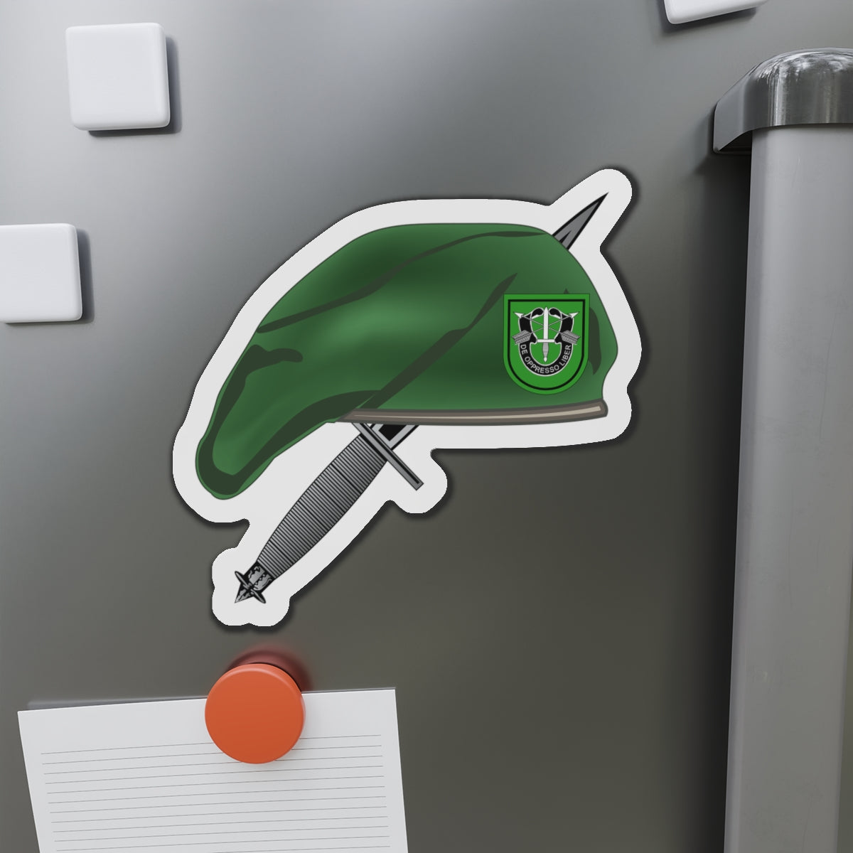 Die-Cut Magnets - 10th SFG Beret with Dagger