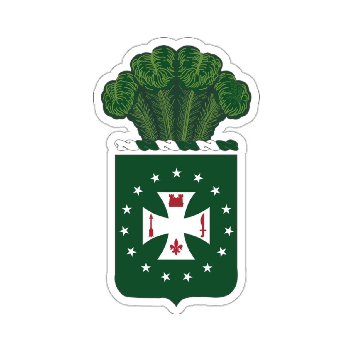 Kiss-Cut Stickers - Army - Regimental Colors - 4th Infantry Regiment - NOLI ME TANGERE - Flag w Fringe X 300