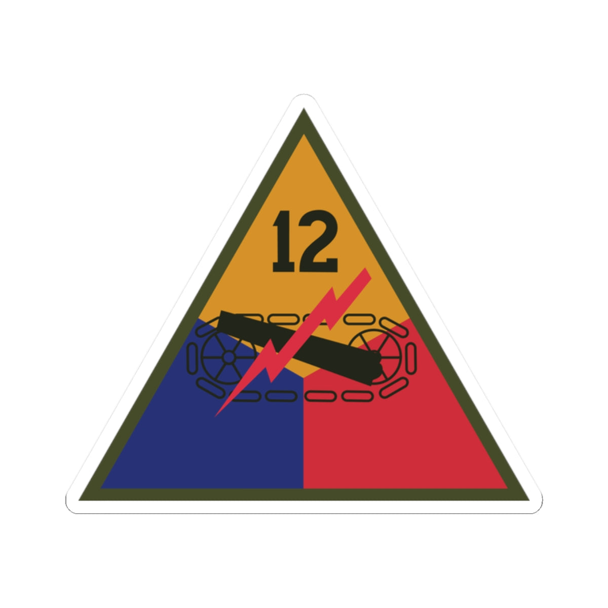 Kiss-Cut Stickers - SSI - 12th Armored Division X 300