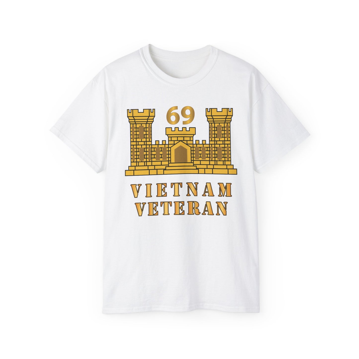 Unisex Ultra Cotton Tee - Army - 69th Engineer Battalion - ENG Branch - Vietnam Veteran X 300