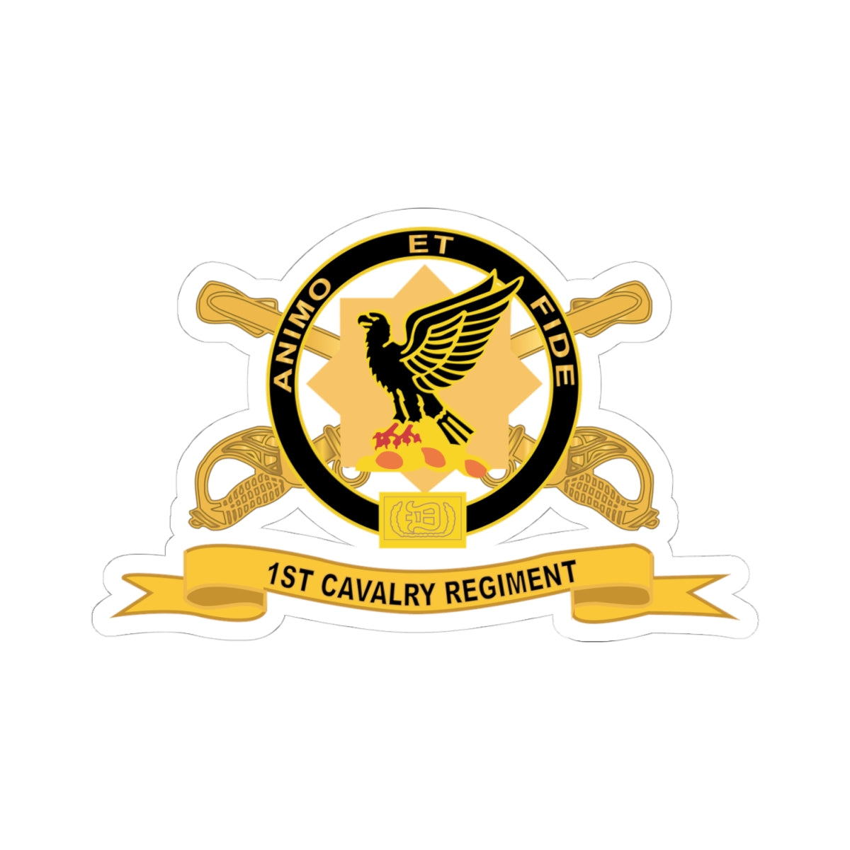 Kiss-Cut Stickers - Army - 1st Cavalry Regiment w Br - Ribbon X 300