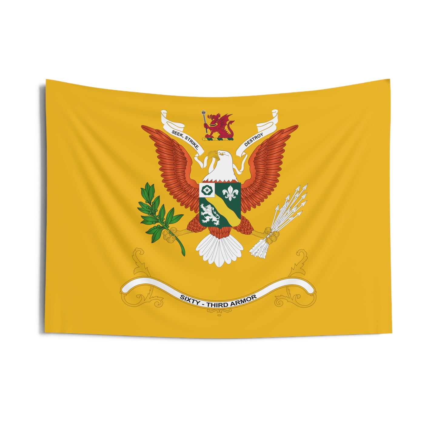 Indoor Wall Tapestries - 63rd Armor - Regimental Colors Tapestry