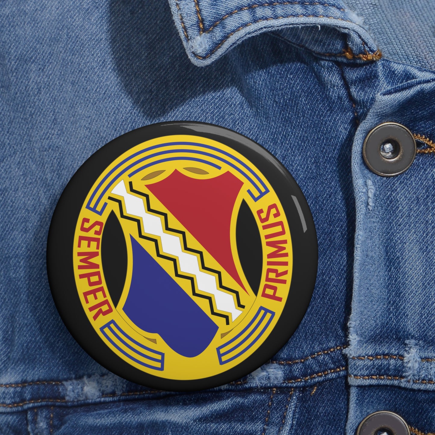 Custom Pin Buttons - DUI - 1st Infantry Regiment X 300