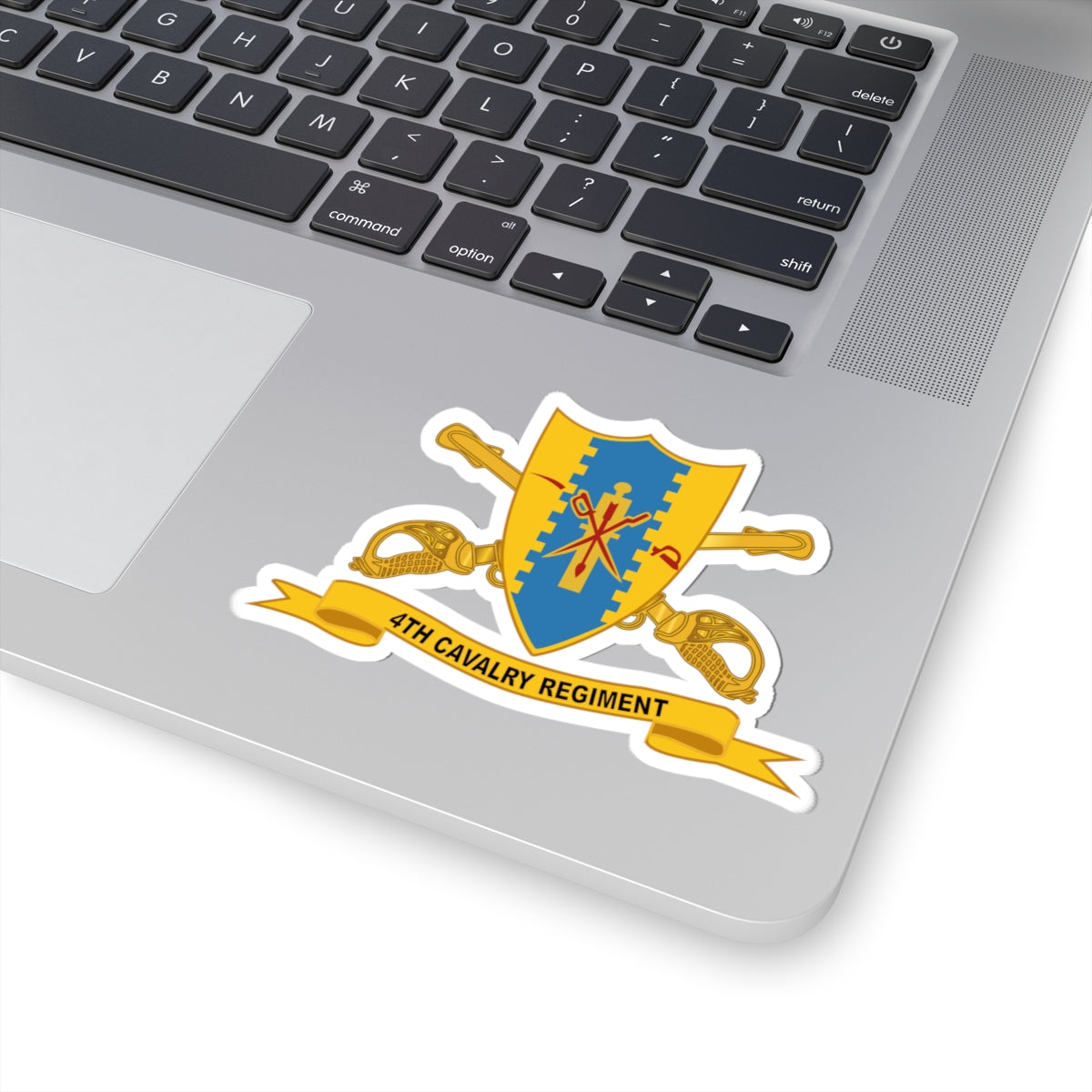 Kiss-Cut Stickers - Army - 4th Cavalry Regiment w Br - Ribbon