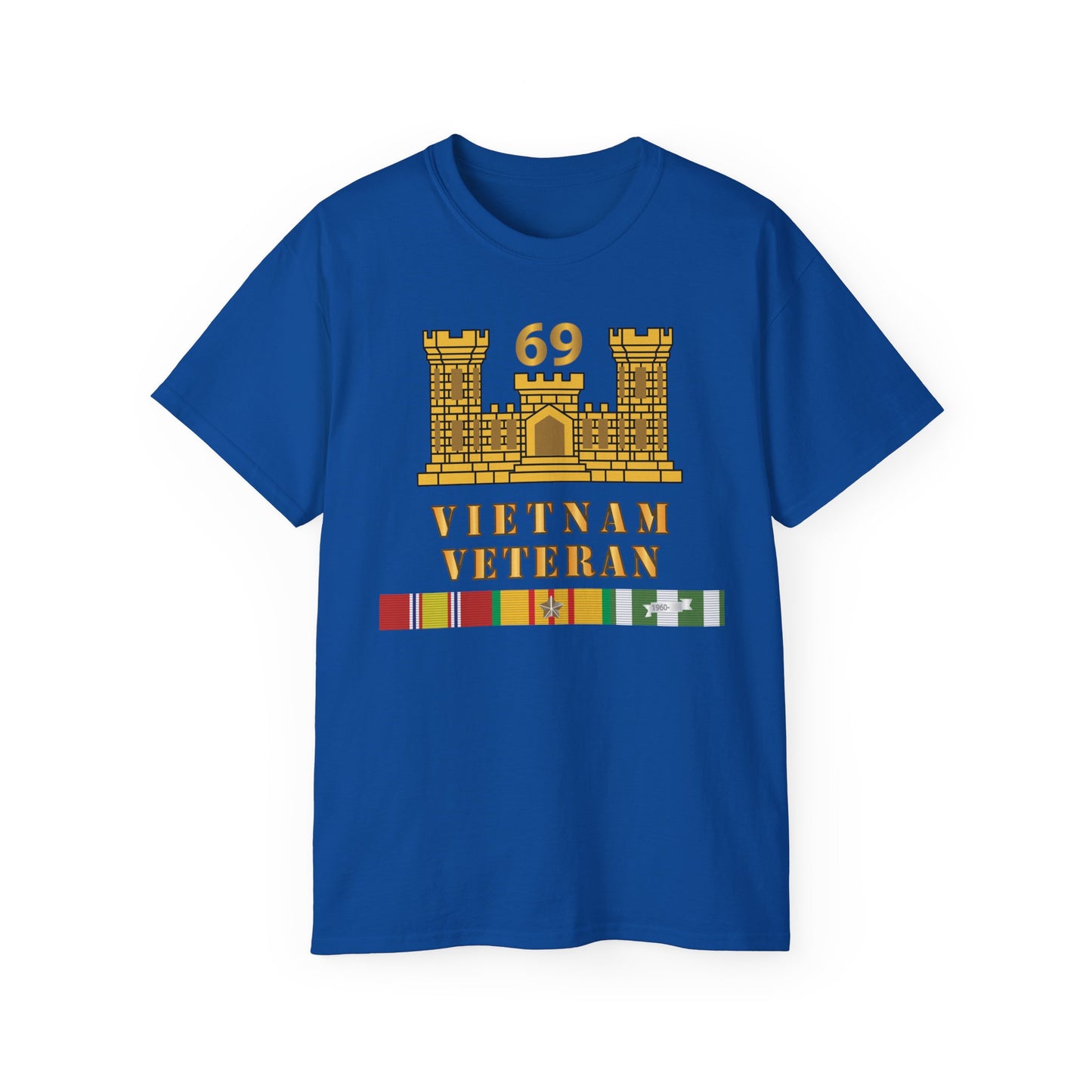 Unisex Ultra Cotton Tee - Army - 69th Engineer Battalion - ENG Branch - Vietnam Vet w VN SVC X 300