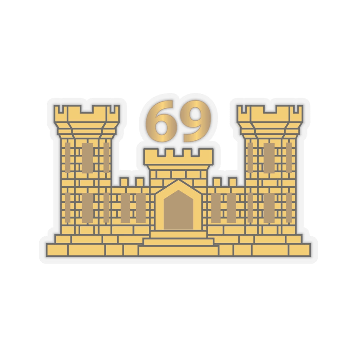 Kiss-Cut Stickers - Army - 69th Engineer Battalion - ENG Branch wo Txt X 300