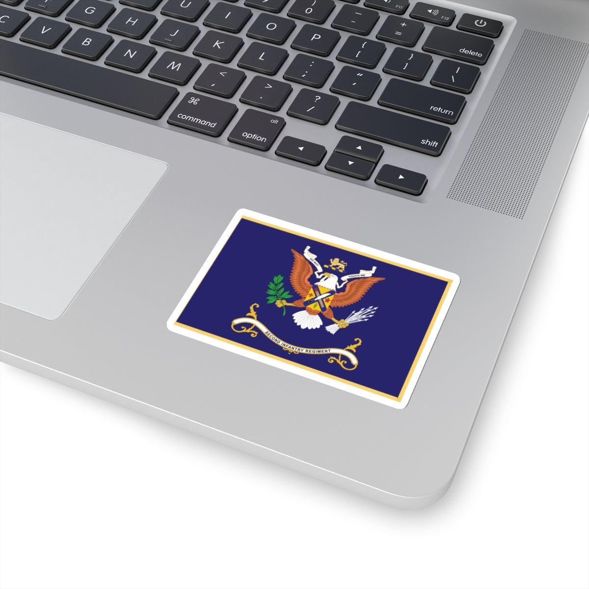 Kiss-Cut Stickers - Army - Regimental Colors - 2nd Infantry Regiment - DO NOT TOUCH ME-1 - Flag w Fringe X 300