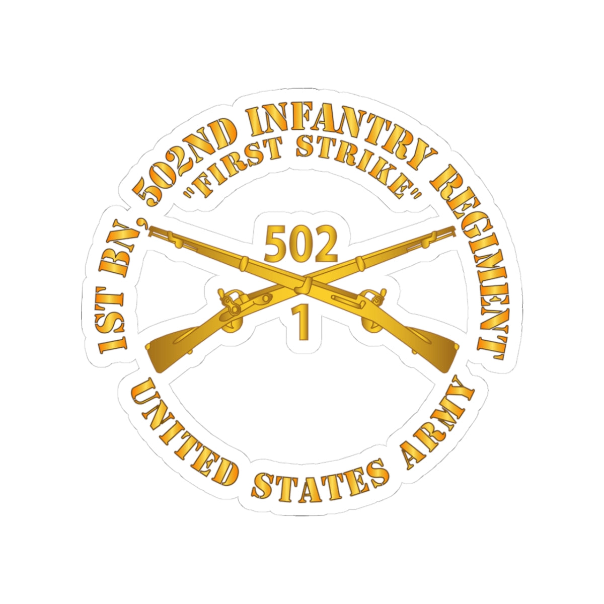 Kiss-Cut Stickers - Army - 1st Bn 502nd Infantry Regt - First Strike - Infantry Br