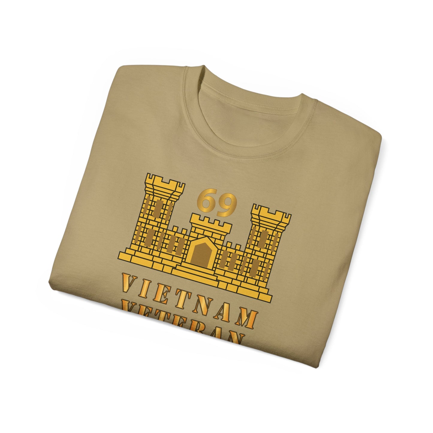 Unisex Ultra Cotton Tee - Army - 69th Engineer Battalion - ENG Branch - Vietnam Vet w VN SVC X 300