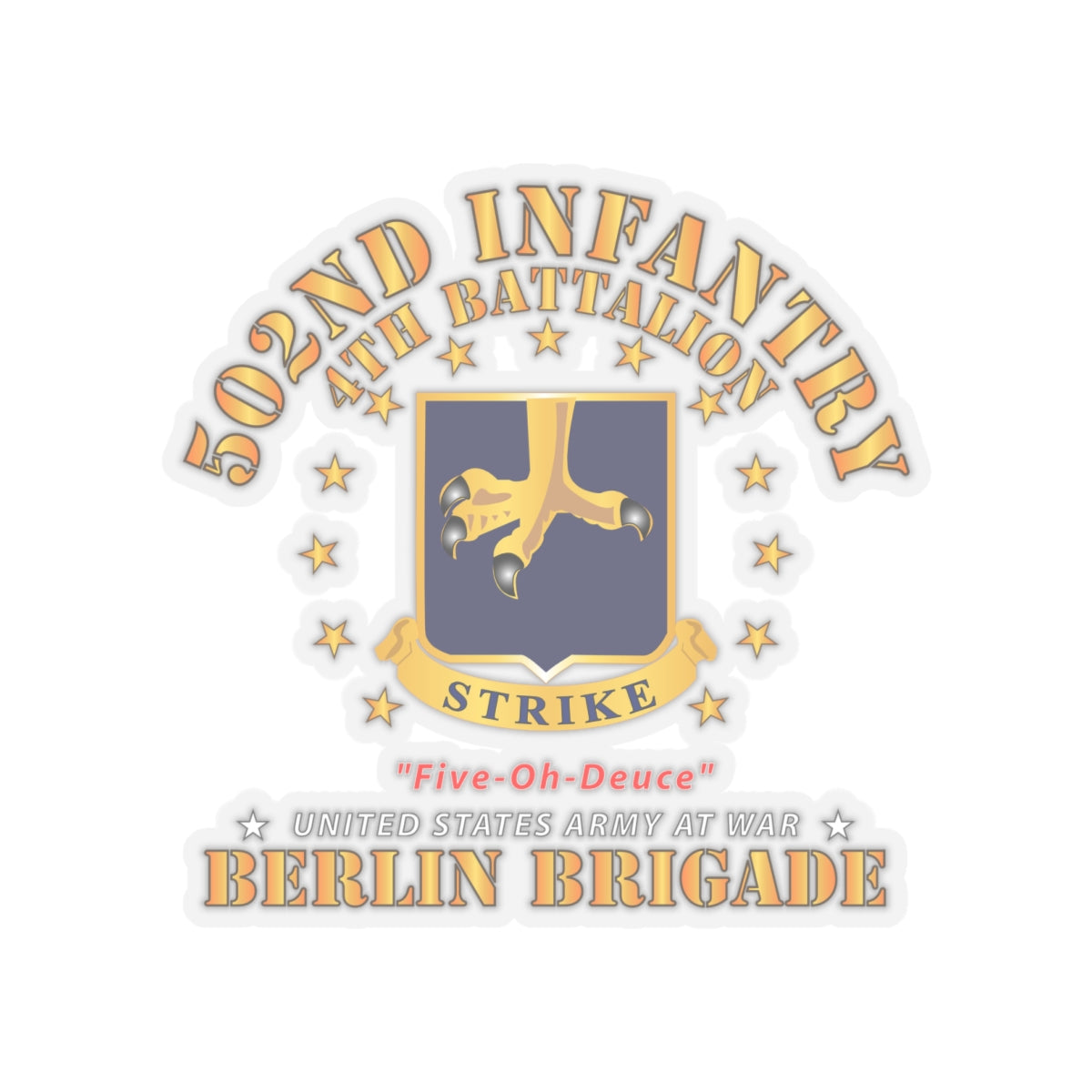 Kiss-Cut Stickers - Army - 4th Battalion 502nd Infantry - Berlin Brigade X 300
