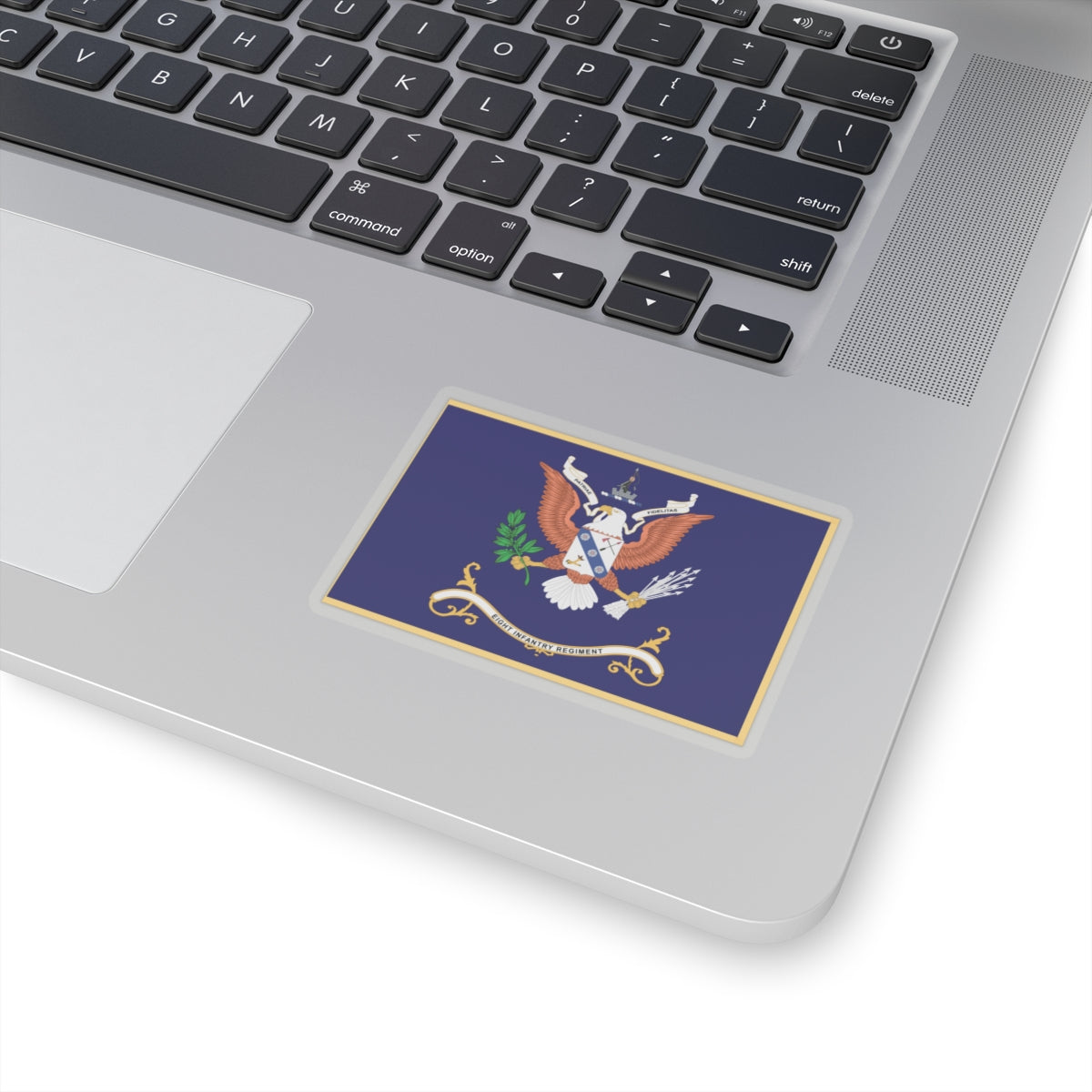 Kiss-Cut Stickers - Army - Regimental Colors - 8th Infantry Regiment - PATRIAE FIDELITAS - Flag w Fringe X 300