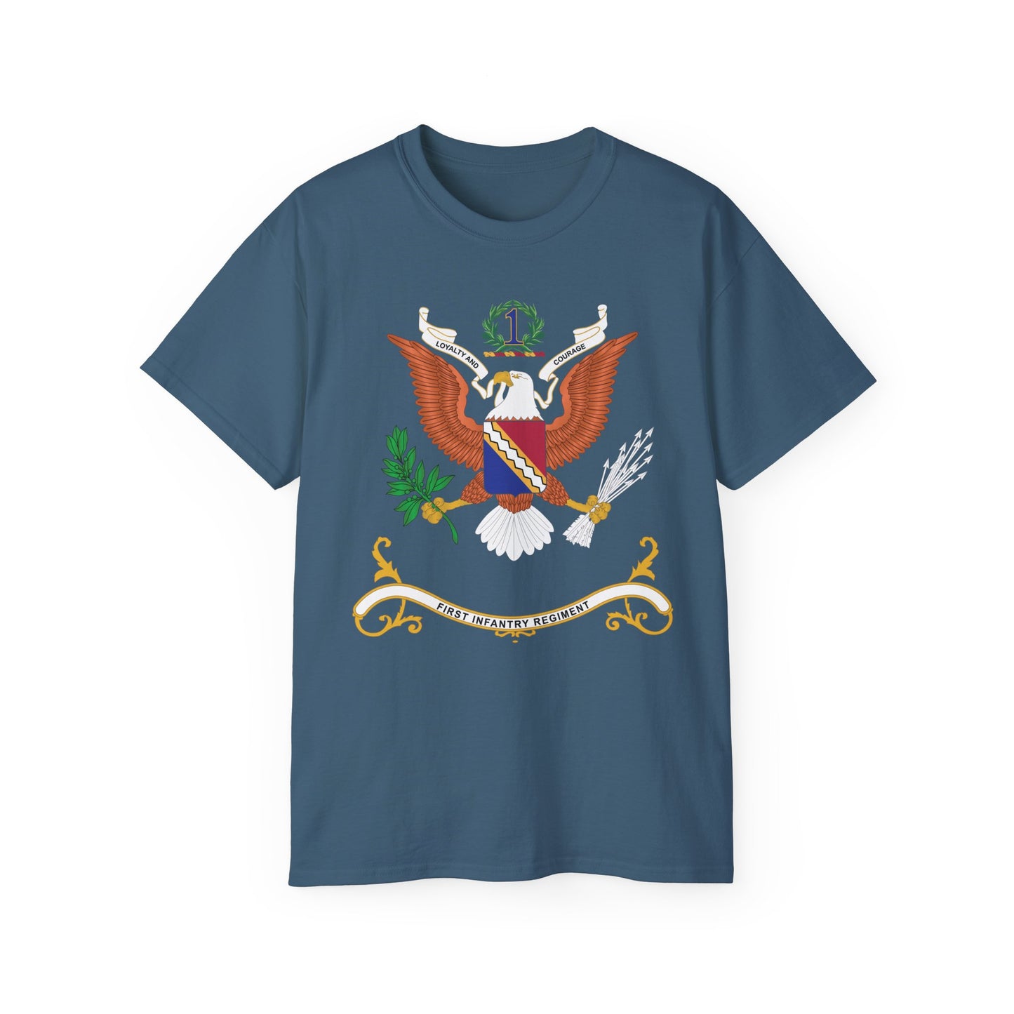 Unisex Ultra Cotton Tee - Army - Regimental Colors - 1st Infantry Regiment X 300