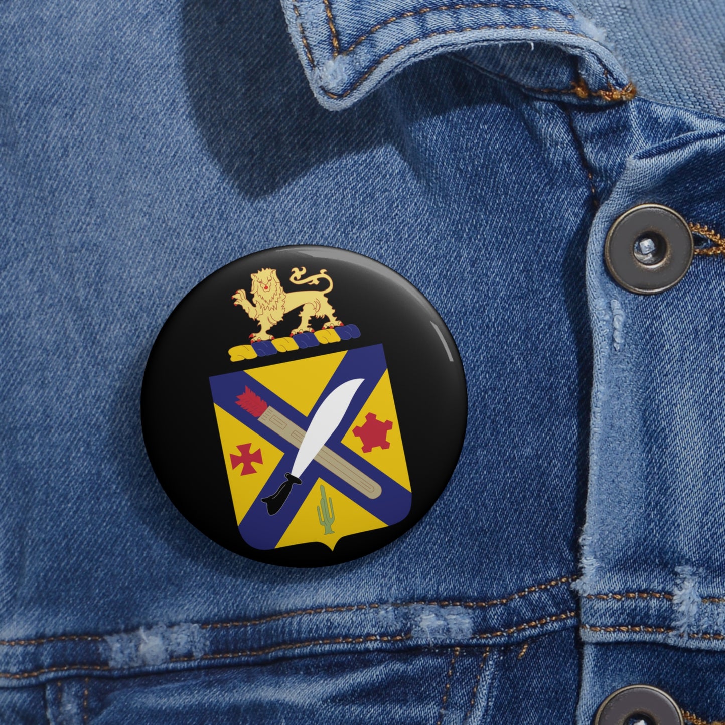 Custom Pin Buttons - COA - 2nd Infantry Regiment
