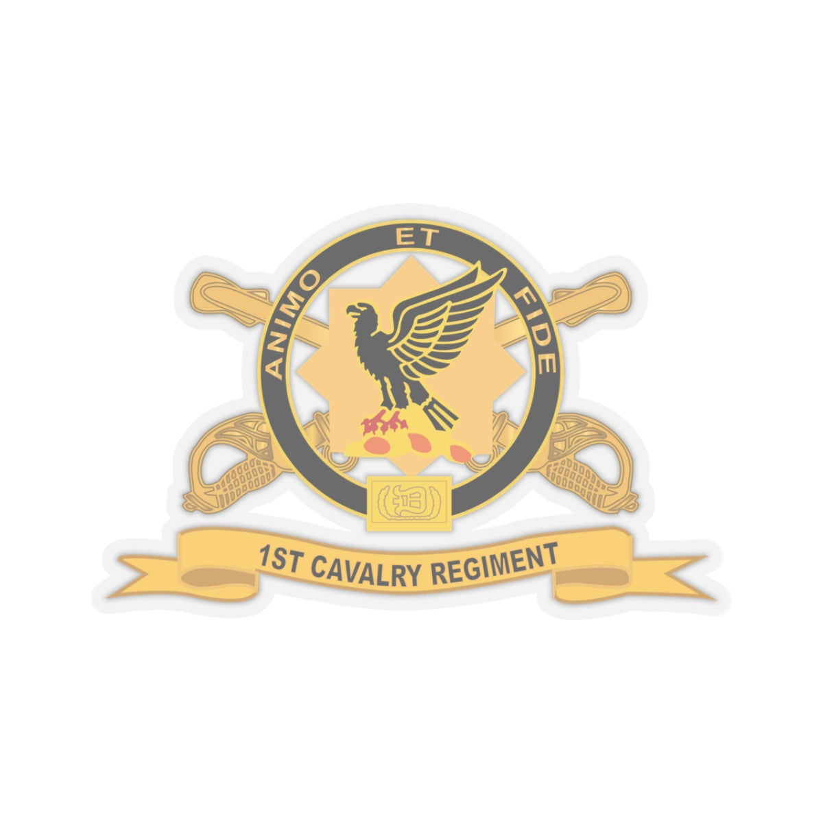 Kiss-Cut Stickers - Army - 1st Cavalry Regiment w Br - Ribbon X 300