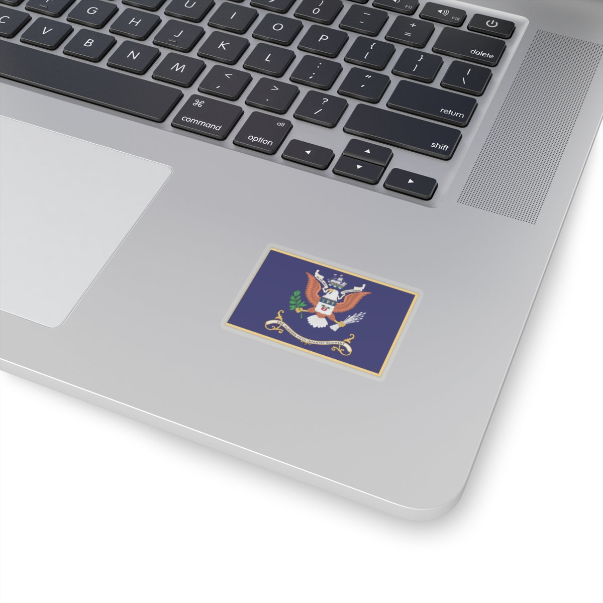 Kiss-Cut Stickers - Army - Regimental Colors - 105th Infantry Regiment - WE ARE ABLE AND WILL CONQUER Flag w Fringe X 300