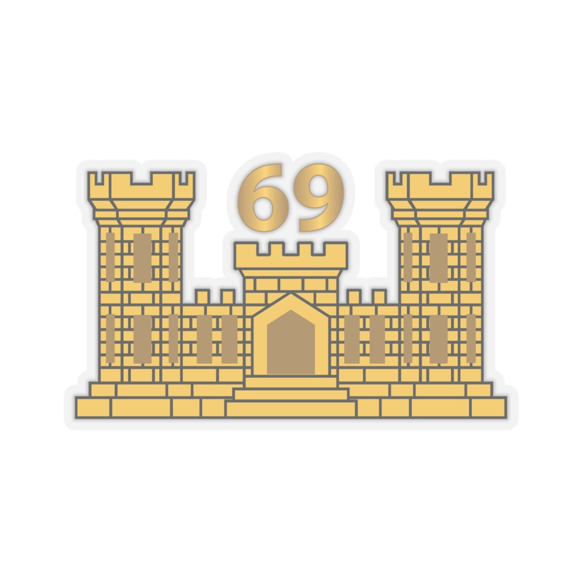 Kiss-Cut Stickers - Army - 69th Engineer Battalion - ENG Branch wo Txt X 300
