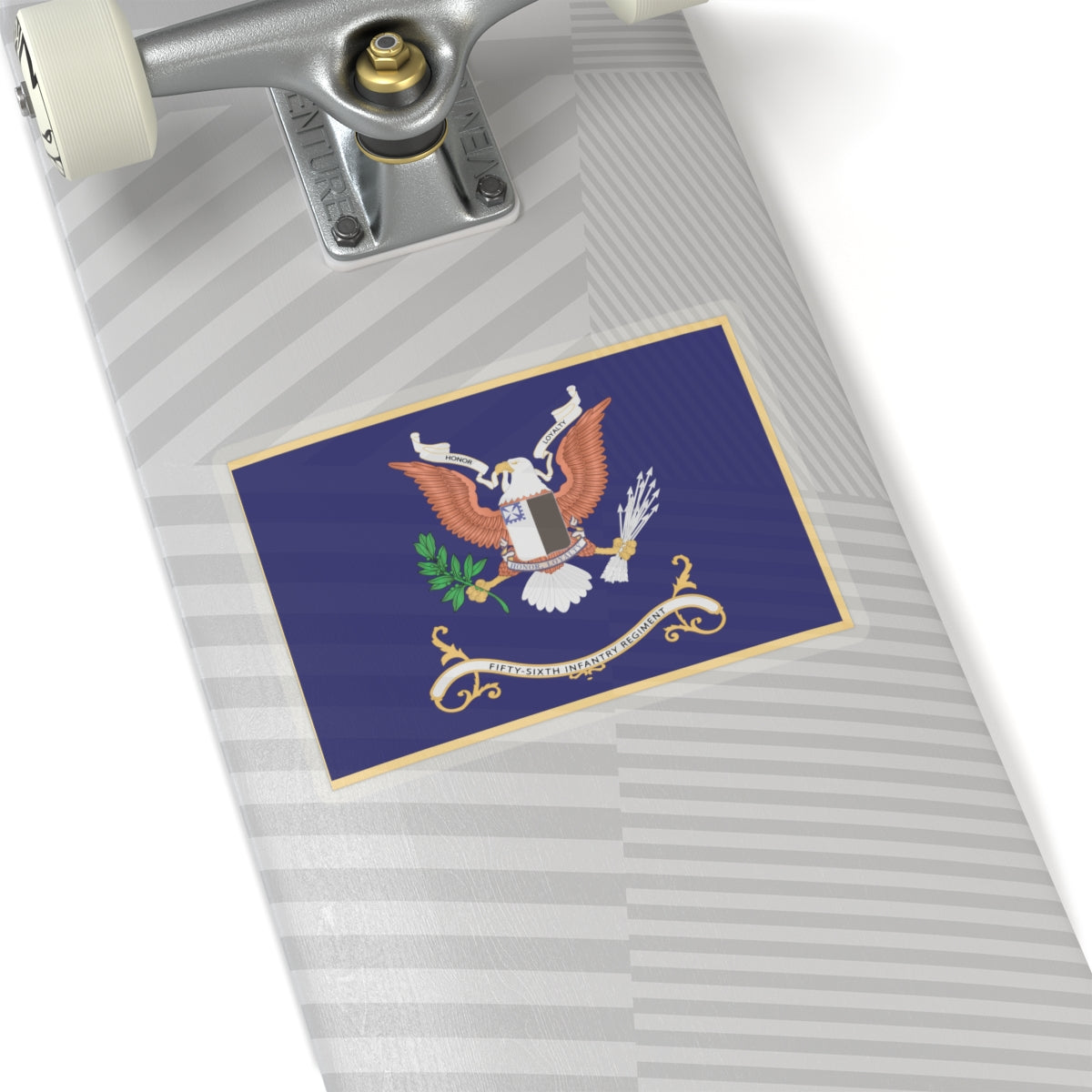 Kiss-Cut Stickers - Army - Regimental Colors - 56th Infantry Regiment - HONOR, LOYALTY Flag w Fringe X 300