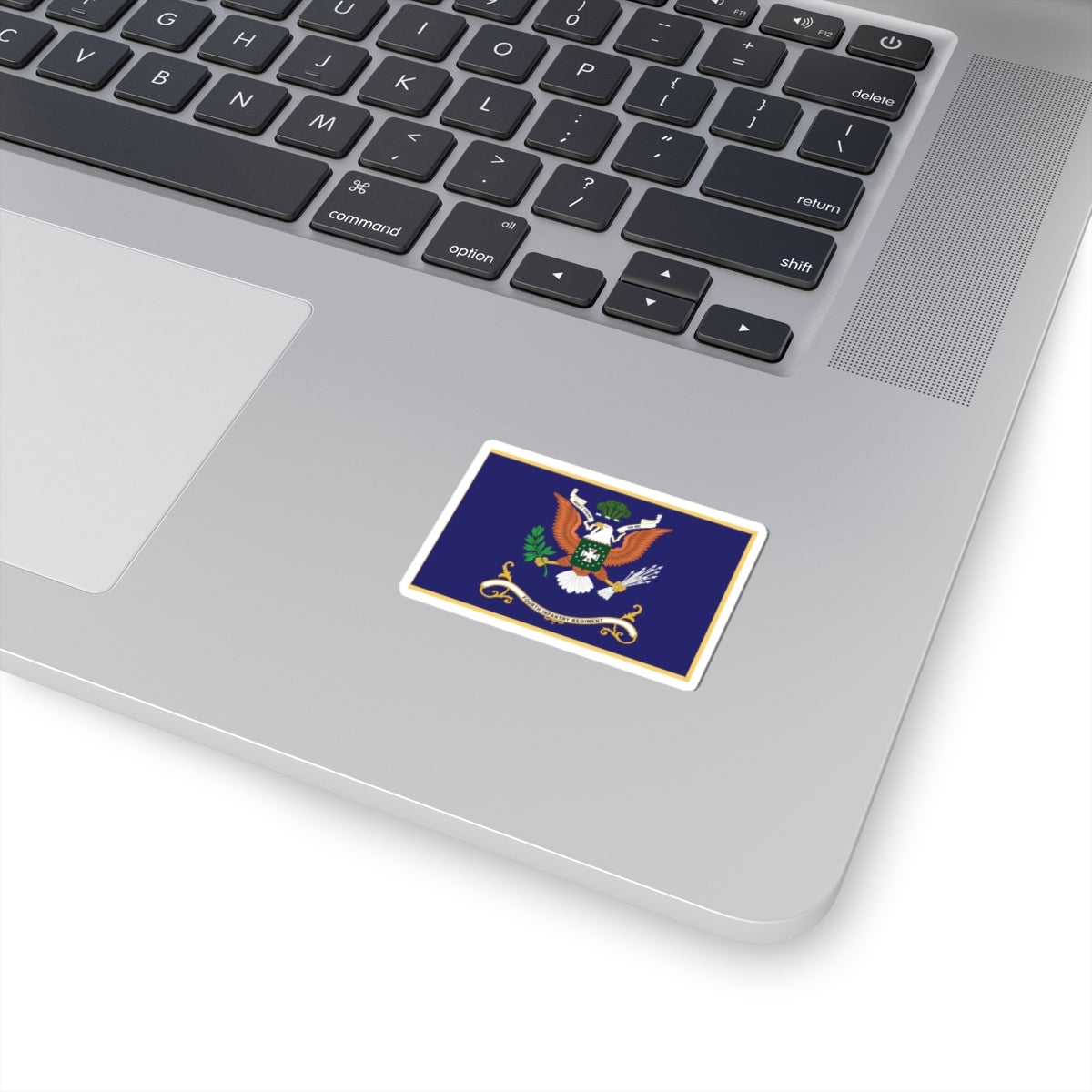 Kiss-Cut Stickers - Army - Regimental Colors - 4th Infantry Regiment - DONT TREAD ON ME - Flag w Fringe X 300