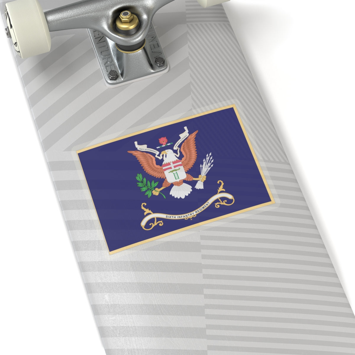 Kiss-Cut Stickers - Army - Regimental Colors - 6th Infantry Regiment - UNITY IS STRENGTH - Flag w Fringe X 300